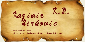 Kazimir Mirković vizit kartica
